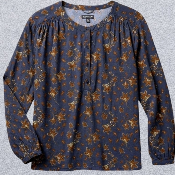 Toad&Co Tops - Toad&Co Women's Navy Blue Long Sleeve Floral-Petal Print Top
